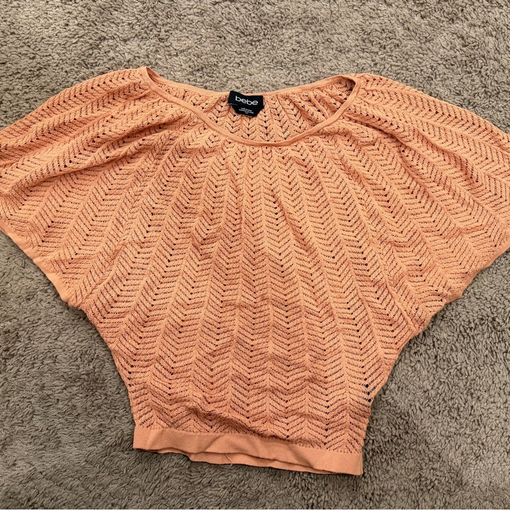 Bebe Orange Dolman Sleeve Blouse